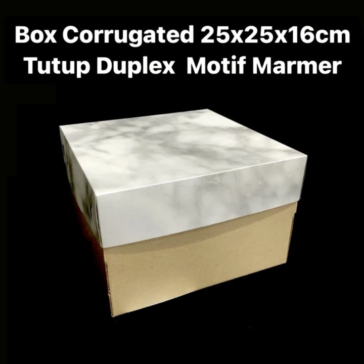 

( 5 pcs ) Dus Kotak Marmer 25x25x16 cm Box Hampers Kue Tart Bolu Brownies