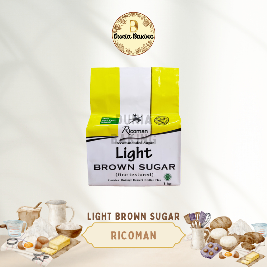 

Ricoman Light Brown Sugar 1kg | Gula Tebu Ricoman 1kg