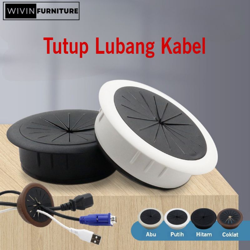 1pcs Grommet Tutup Lubang Kabel Meja Penutup Lubang Kabel Meja Kantor