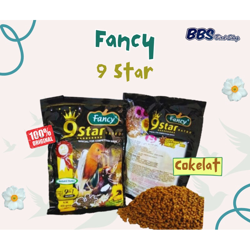 PAKAN BURUNG FANCY 9 STAR VOER PUR COKELAT 450GR