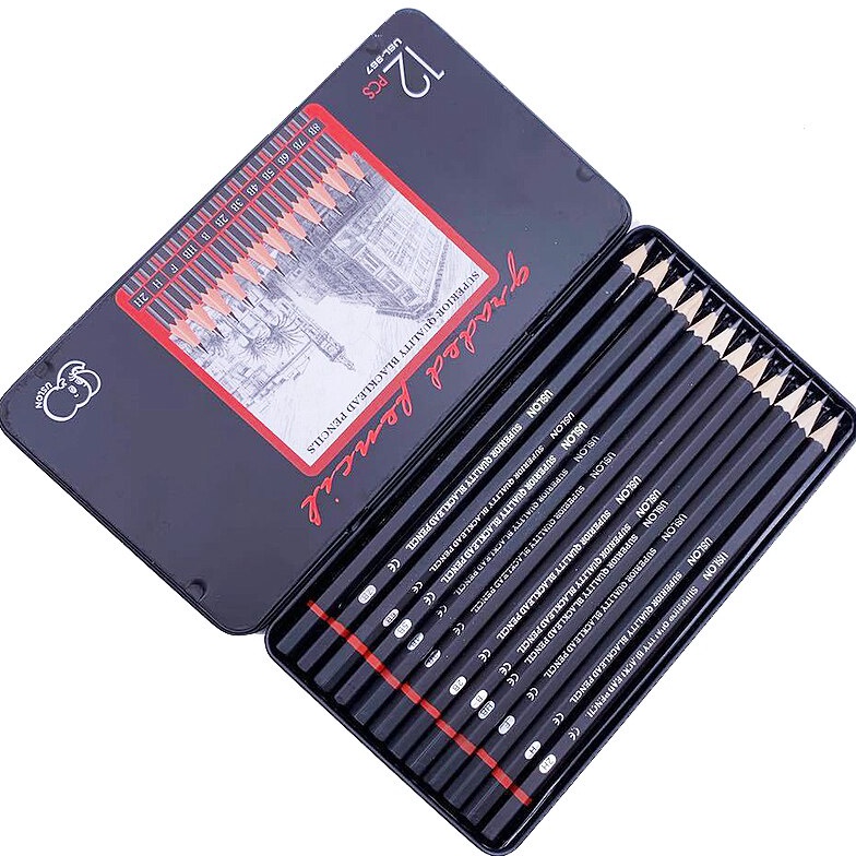 

KODE S13S Slaypershop 12 Psc Set Pensil Sketsa 2H8B Alat Pensil Lukis Gambar Menggambar Dng Kotak Logam