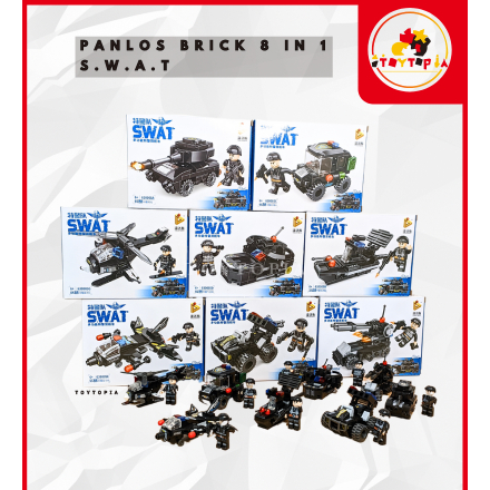 Toyztopia Robot Polisi Mainan Brick Blok City Police 750Pcs Panlos Vehicle Hawk SWAT Mainan Hadiah U