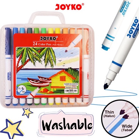 

KODE X96Y Joyko Color Pen 24warna CLP 5 PER SET