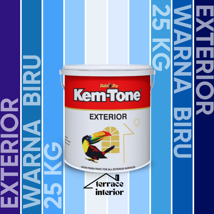 Cat Tembok Kemtone Exterior Warna Biru 25 Kg