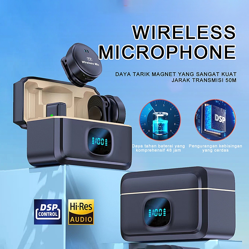 Q8 Magnetic Mic Wireless Clip on Microphone Dual Mikrofon Wireless Mikrofon hp Lavalier Microphone w