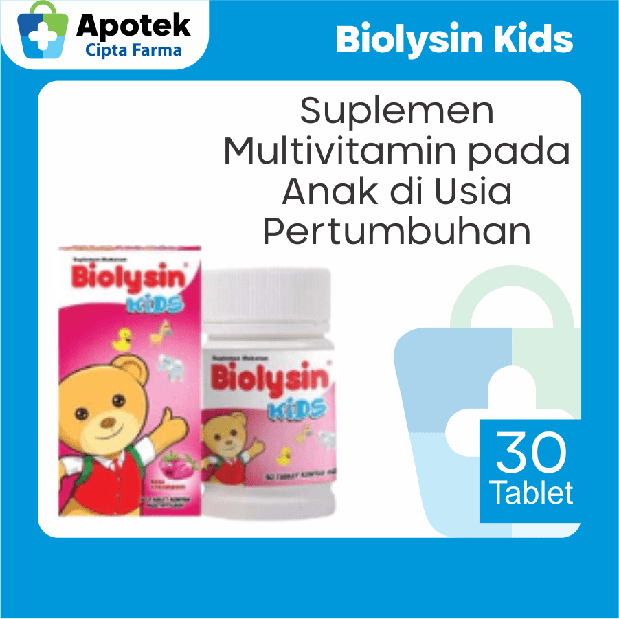 Biolysin Kids Strawberry Biolysin Vitamin Multivitamin Anak Vitamin A Vitamin B1 Vitamin B2 Vitamin 