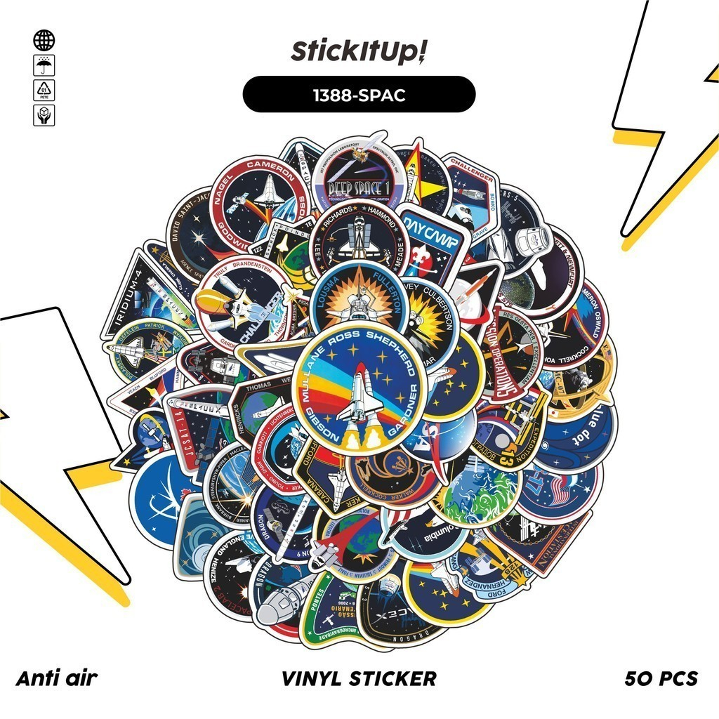 

COD✨ 100 Pcs Stiker Space Mission Lucu Anti Air Untuk Dekorasi Notebook Sepeda Skateboard Handphone DIY