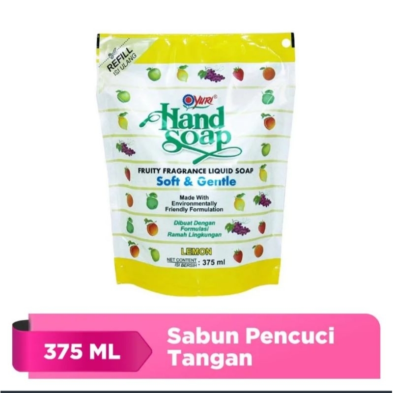 Yuri Handsoap Refill  Lemon Pouch 375ml