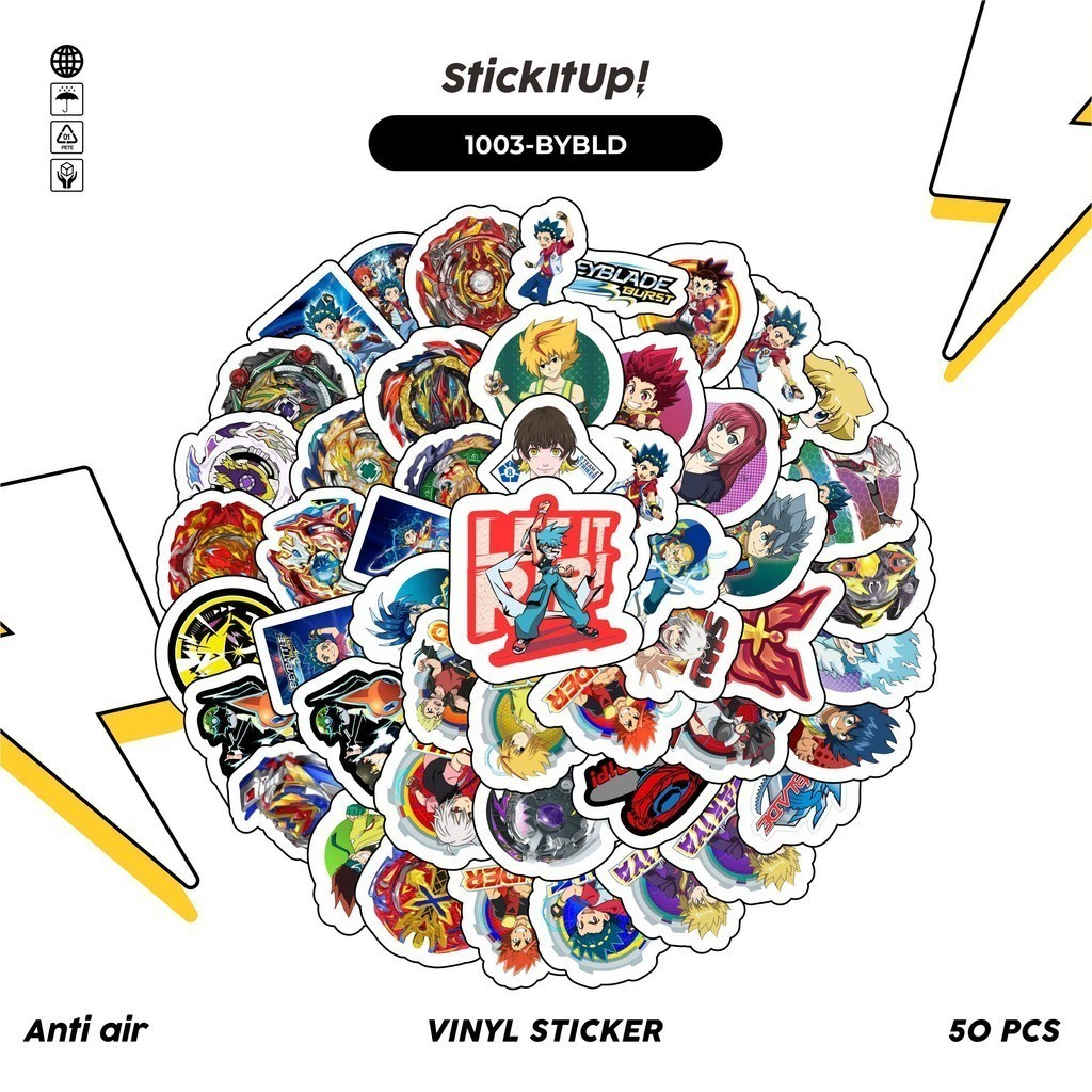 

COD✨ 100 Pcs Stiker Beyblade v2 Lucu Anti Air Untuk Dekorasi Notebook Sepeda Skateboard Handphone DIY