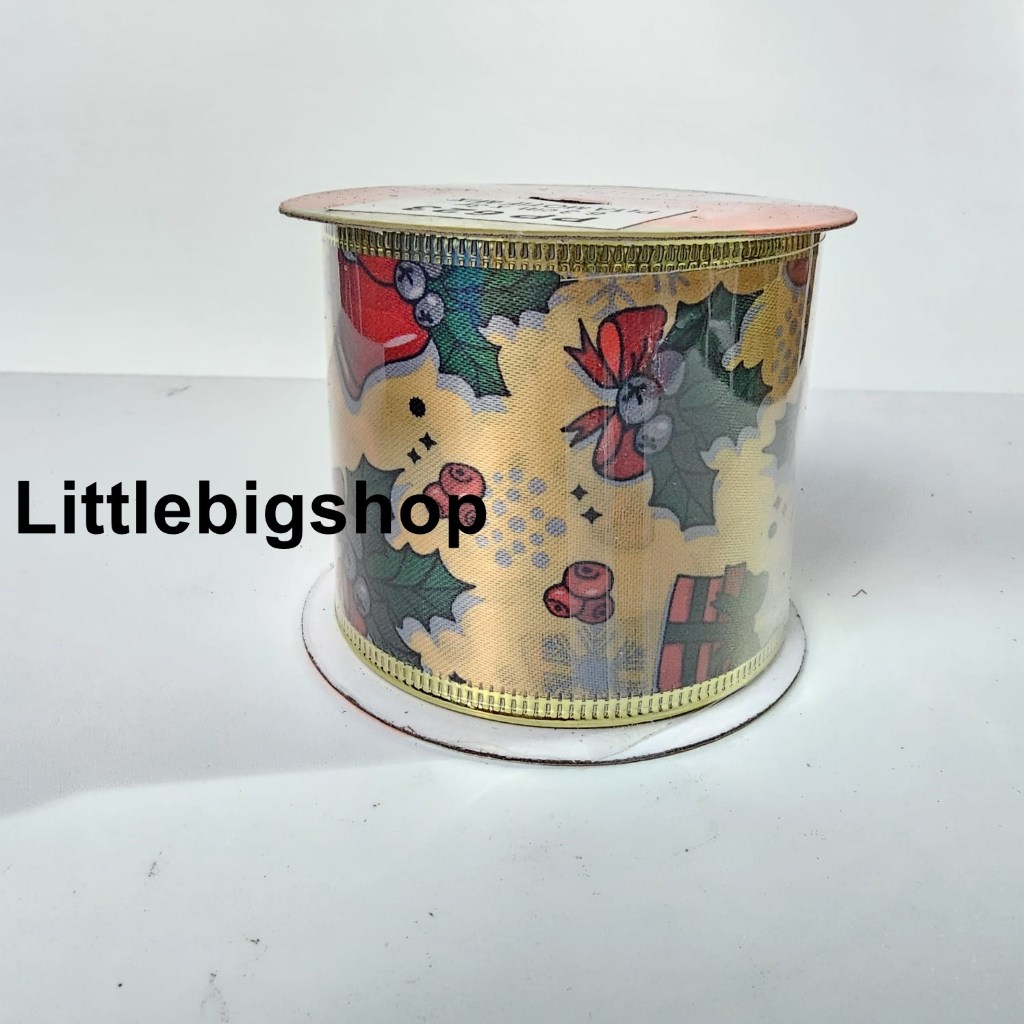 

PITA GLITTER NATAL PINGGIR KAWAT PITA PARCEL PITA CHRISTMAS PITA HIASAN CANTIK LEBAR 6,3 cm