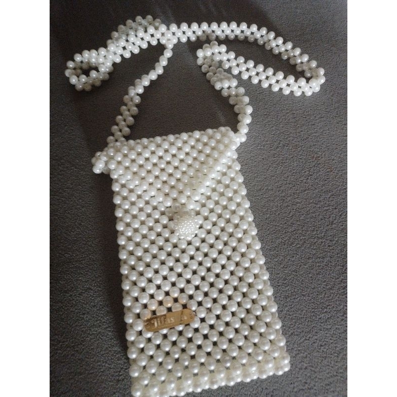 TAS HP CANTIK LUCU MANIK-MANIK MUTIARA HAND MADE