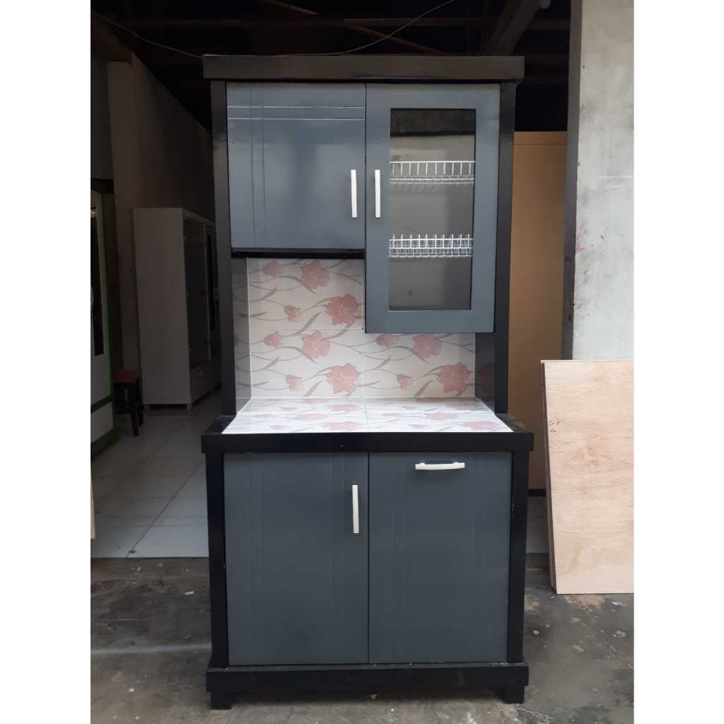 LEMARI PIRING KAYU / RAK DAPUR / KITCHEN SET / RAK PIRING KAYU / RAK PIRING MINIMALIS 2 PINTU / LEMA