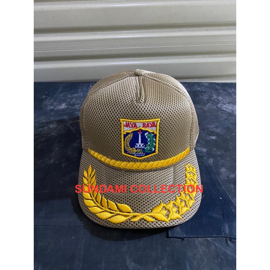TOPI PEMDA DKI LOGO LIS PADI KAPAS