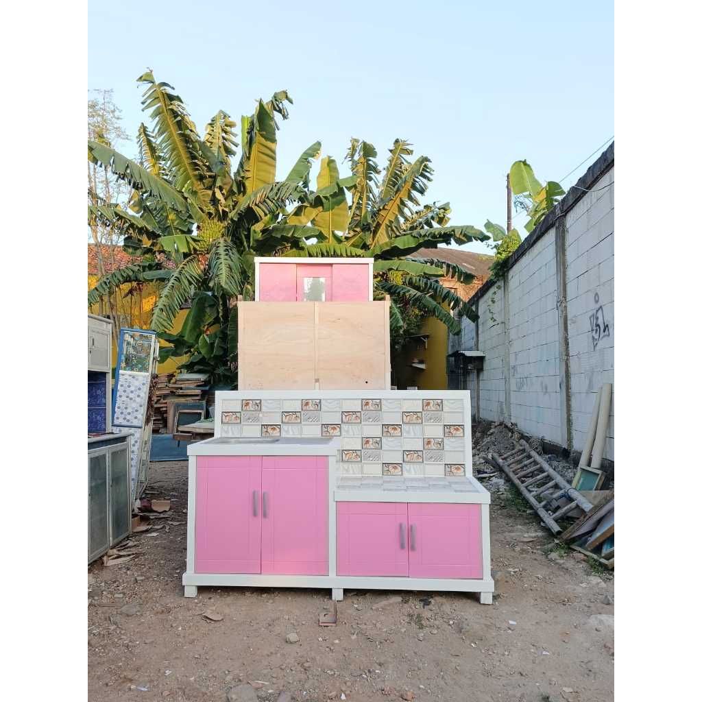 RAK KOMPOR WASTAFEL 4 PINTU / RAK MEJA KOMPOR MULTIPLEK KEKINIAN MINIMALIS