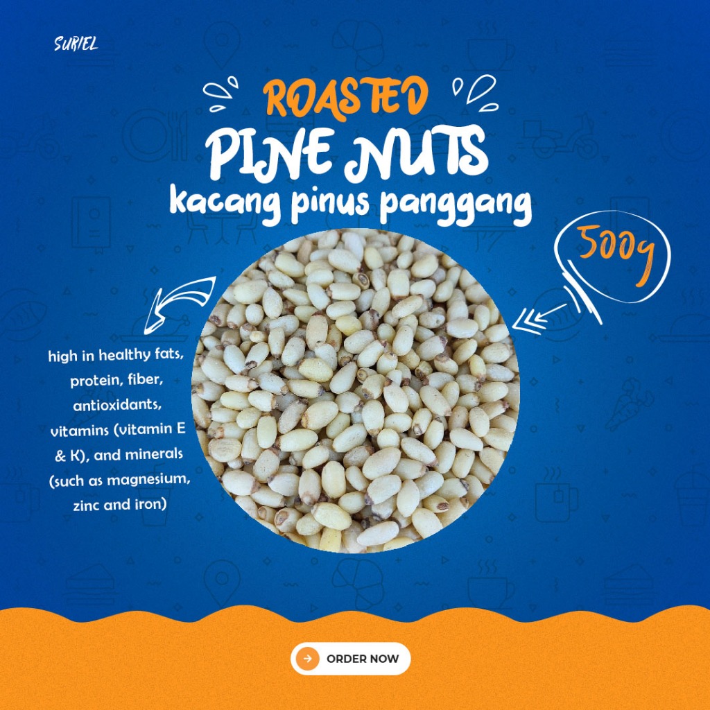

Roasted pine nuts / kacang pinus panggang 500 g