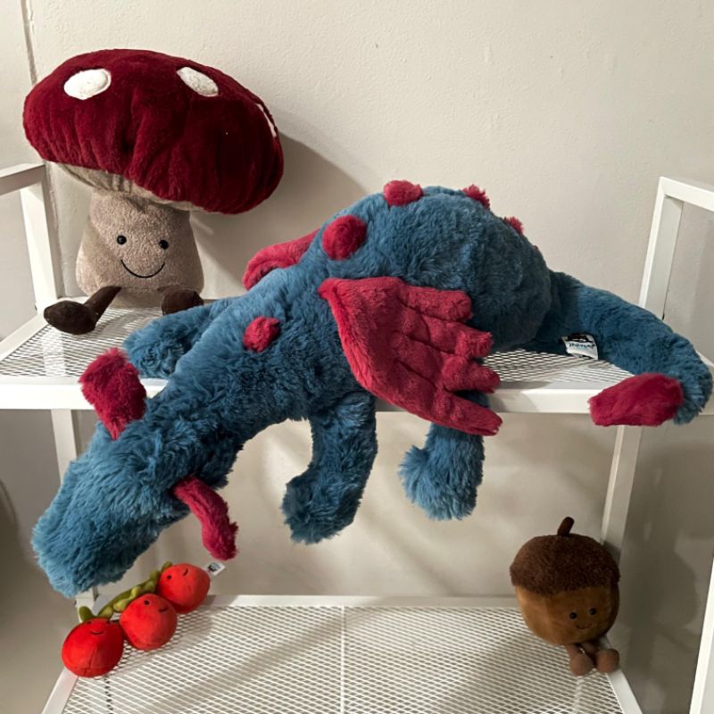 Jellycat Dragon Snow Dexter Onyx Lavender Large Huge New