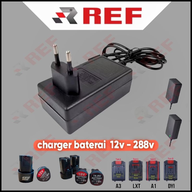 CHARGER IMPACT WRENCH 18V 20V 21V 24V 36VF 48VF 88VF 99VF 128VF CHARGER CAS MESIN BOR BATERAI 12V-28