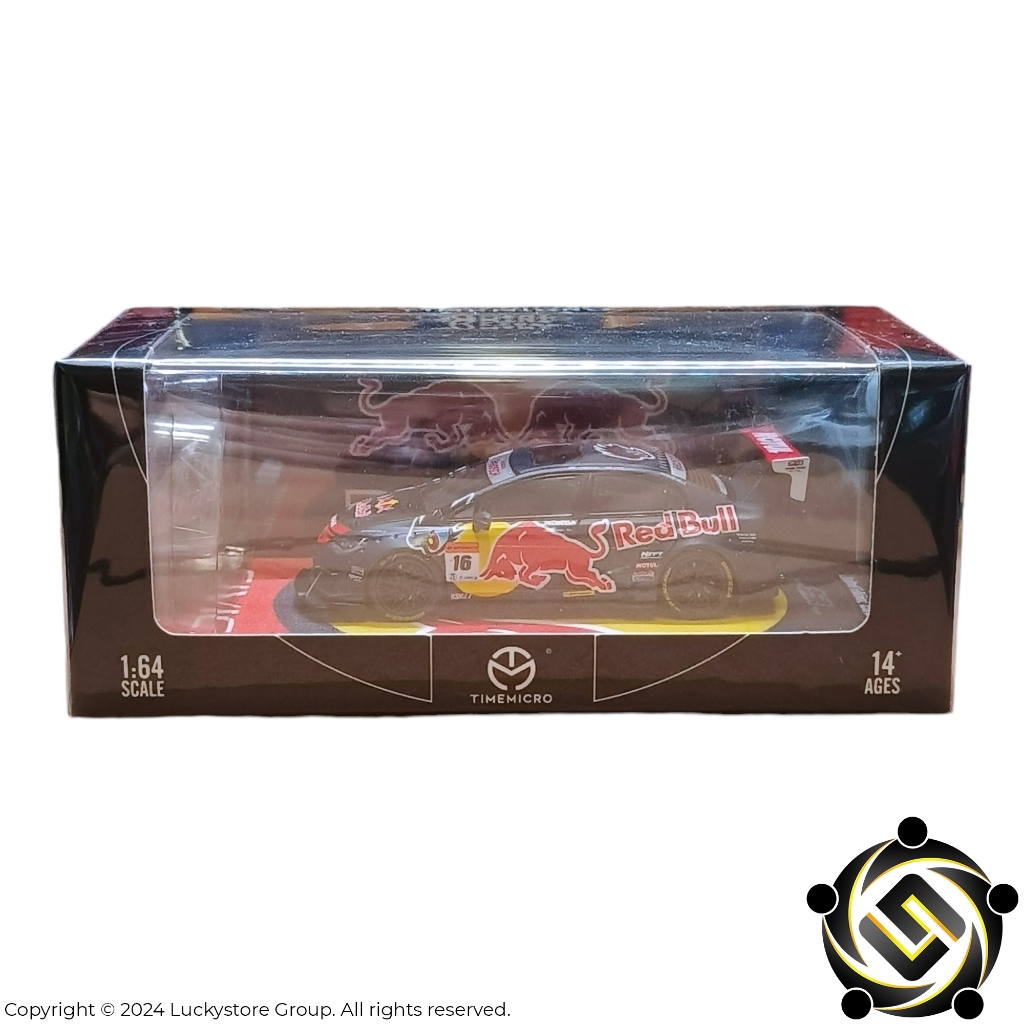 Time Micro 1:64 Honda Civic Type R FD2 Modified Red Bull Racing Livery with Figure Limited
