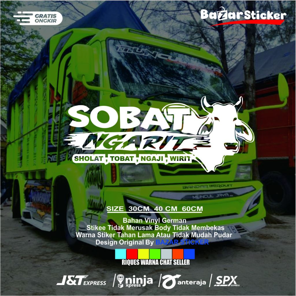 STIKER KACA SOBAT NGARIT STICKER KACA SAMPING MOBIL TRUK PICK UP