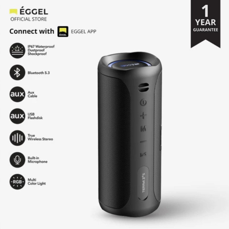 EGGEL TERRA 3 PLUS S + S PORTABLE BLUETOOTH SPEAKER Garansi Resmi