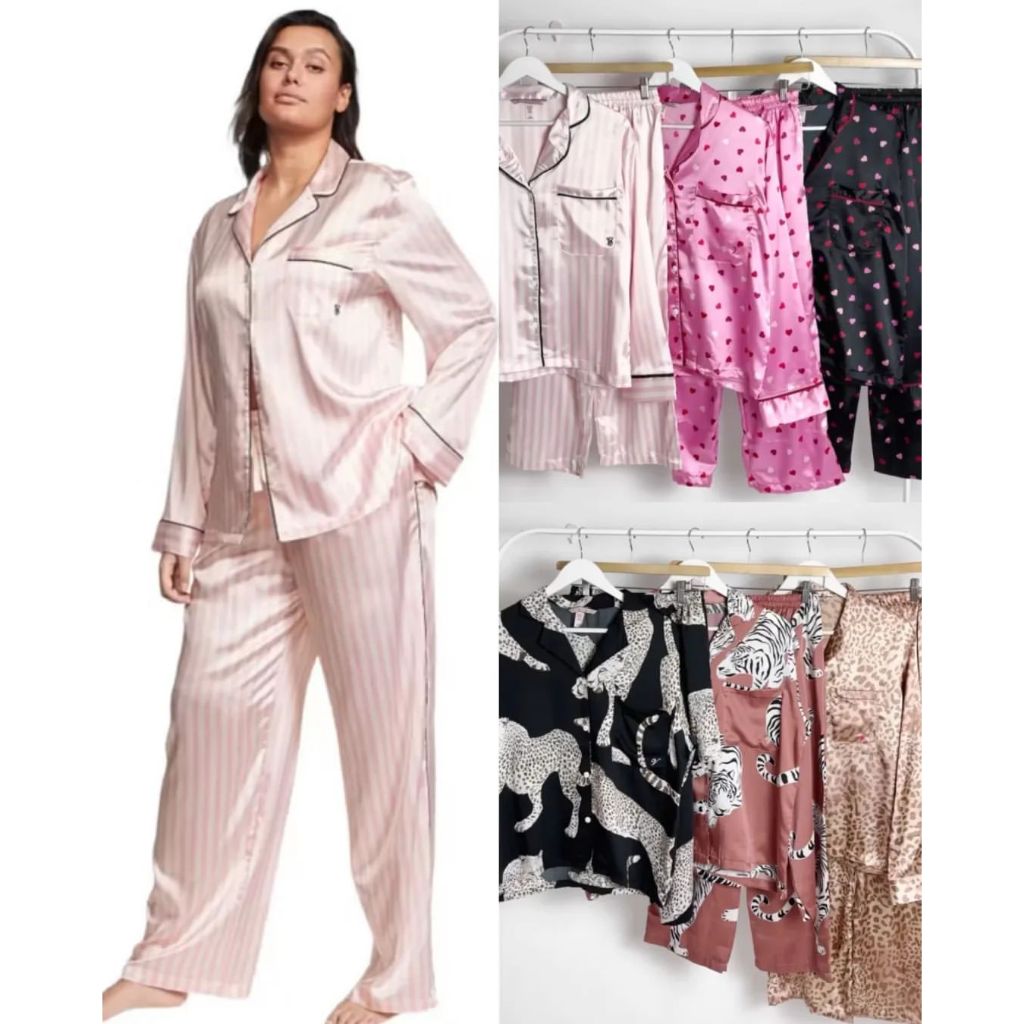 BAJU TIDUR PIYAMA WANITA - PAJAMAS VICTORIA SECRET SATIN