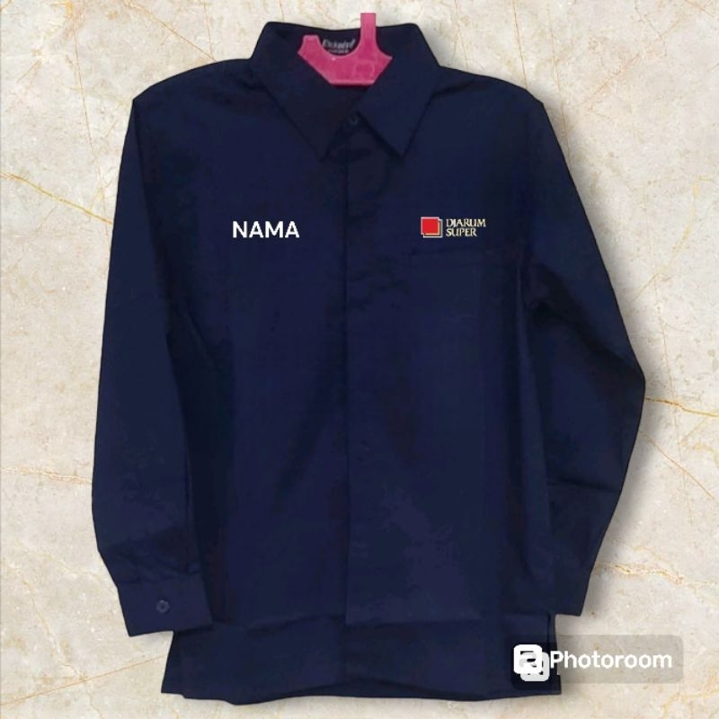 Kemeja Jarum Super Seragam Jarum Nevy Lengan Panjang