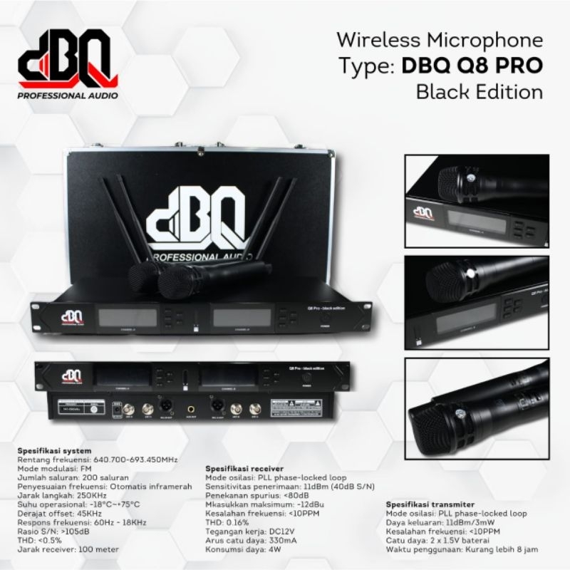 Mic Wireless dBQ Q8 Pro Black Series