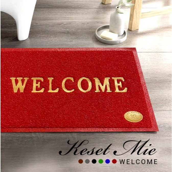 [CSGL] Keset Welcome PVC Mie Bihun 40x60 / 45x75 - Anti Slip Tebal Premium Mats