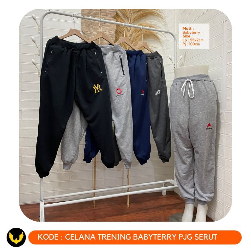 CELANA TRAINING JOGGER BABY TERRY PANJANG TALI SERUT | CELANA TRAINING POLOS TERMURAH REMAJA-DEWASA 