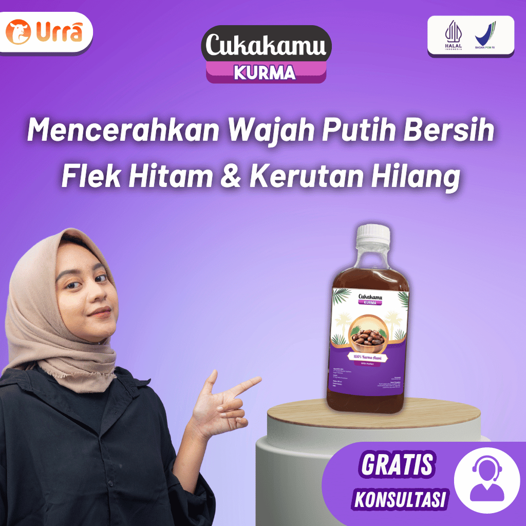 

CUKAKAMU Cuka Kurma Mencerahkan Wajah Putih Bersih Flek Hitam & Kerutan Hilang - 1 Botol
