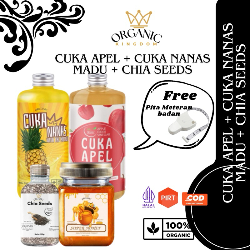 

Bundling Cuka Apel + Cuka Nanas + Madu + Chia Seeds