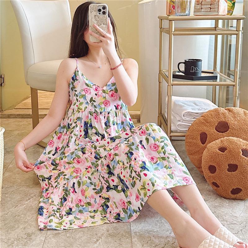 Daster Korean Style Import Premium Korea Wanita All Size Kekinian Piyama Baju Tidur Tanpa Lengan