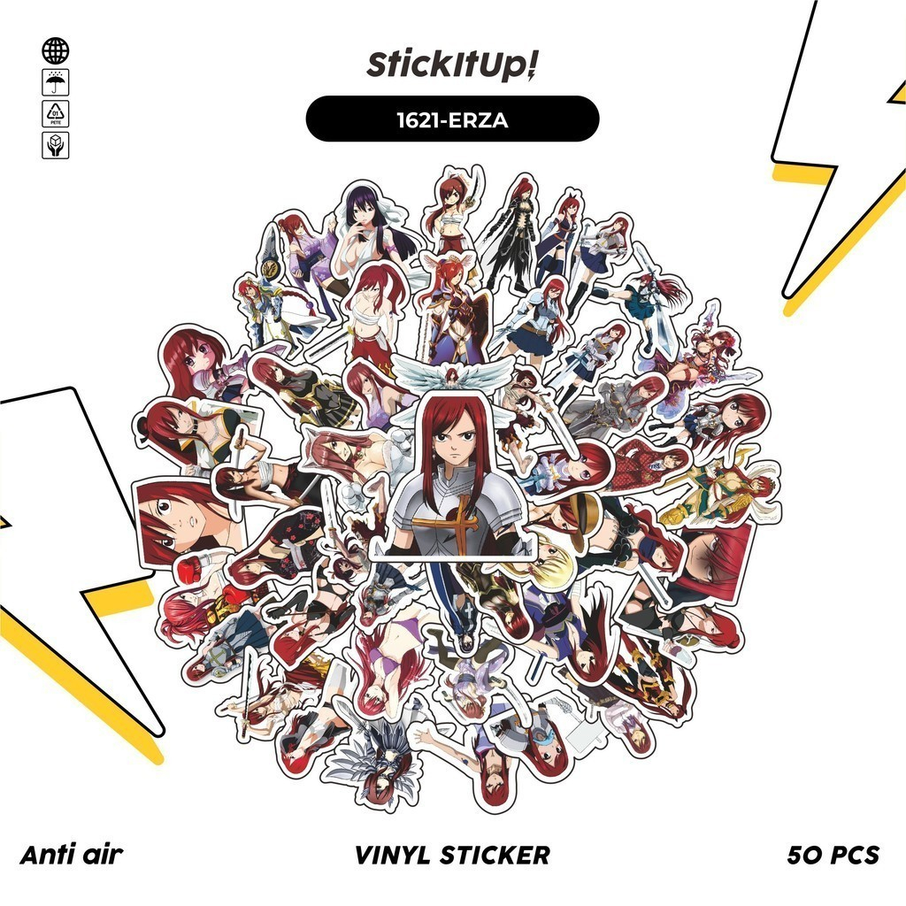 

COD✨ 100 Pcs Stiker FAIRY TAIL CHARACTER ERZA SCARLET Lucu Anti Air Untuk Dekorasi Notebook Sepeda Skateboard Handphone DIY