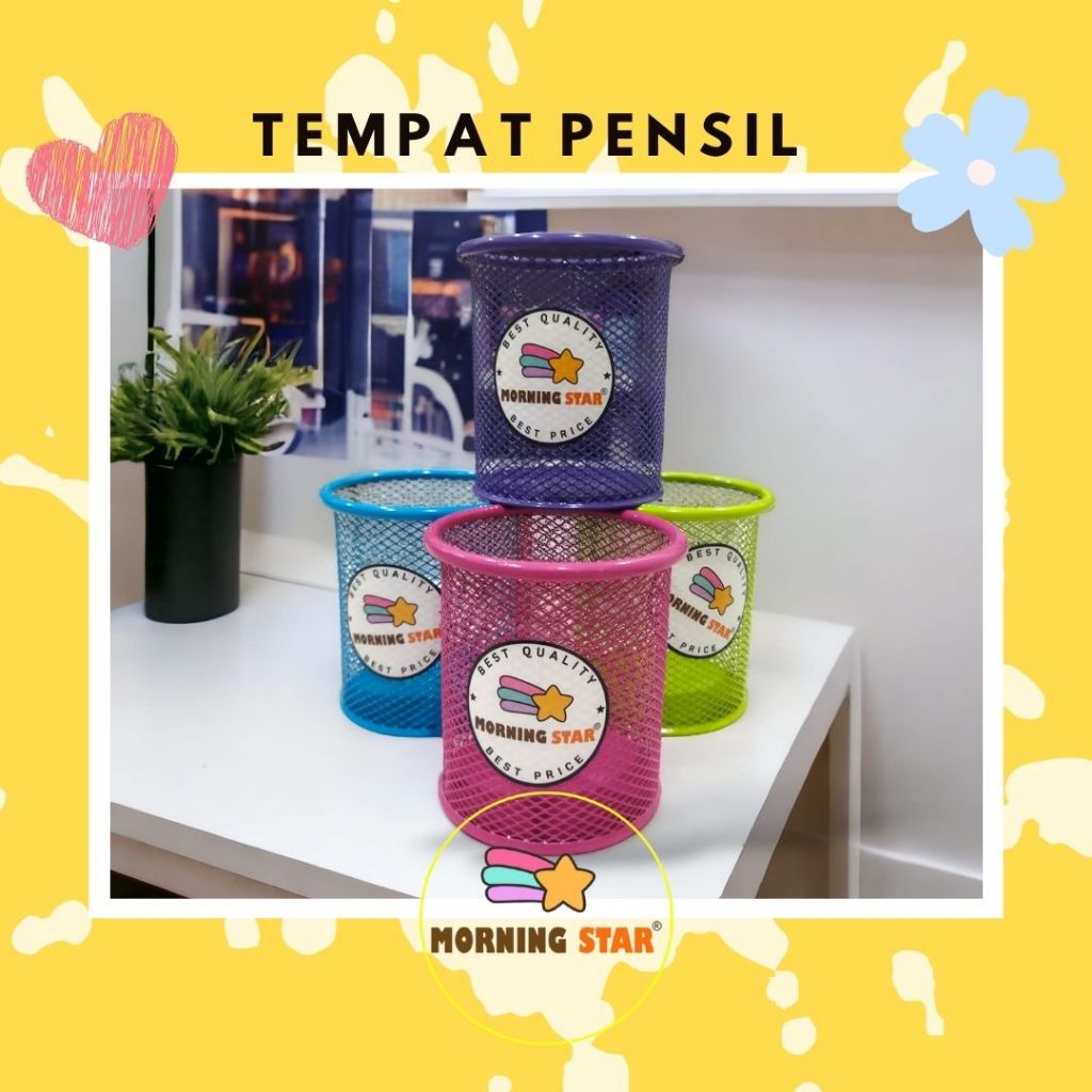 

MORNING STAR Tempat Pensil Meja Kantor | Tempat Pensil Besi Kuat | Tempat Penyimpanan