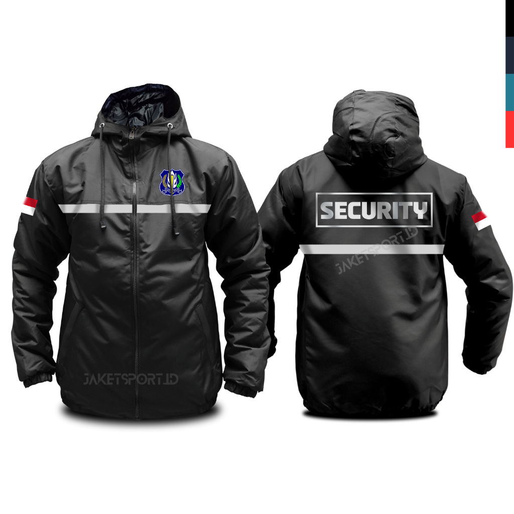 JAKET PRIA SECURITY PENJAGA POS BAHAN PARASUT TAHAN ANGIN SEMI WF WINDBREAKERS 3 LAPIS