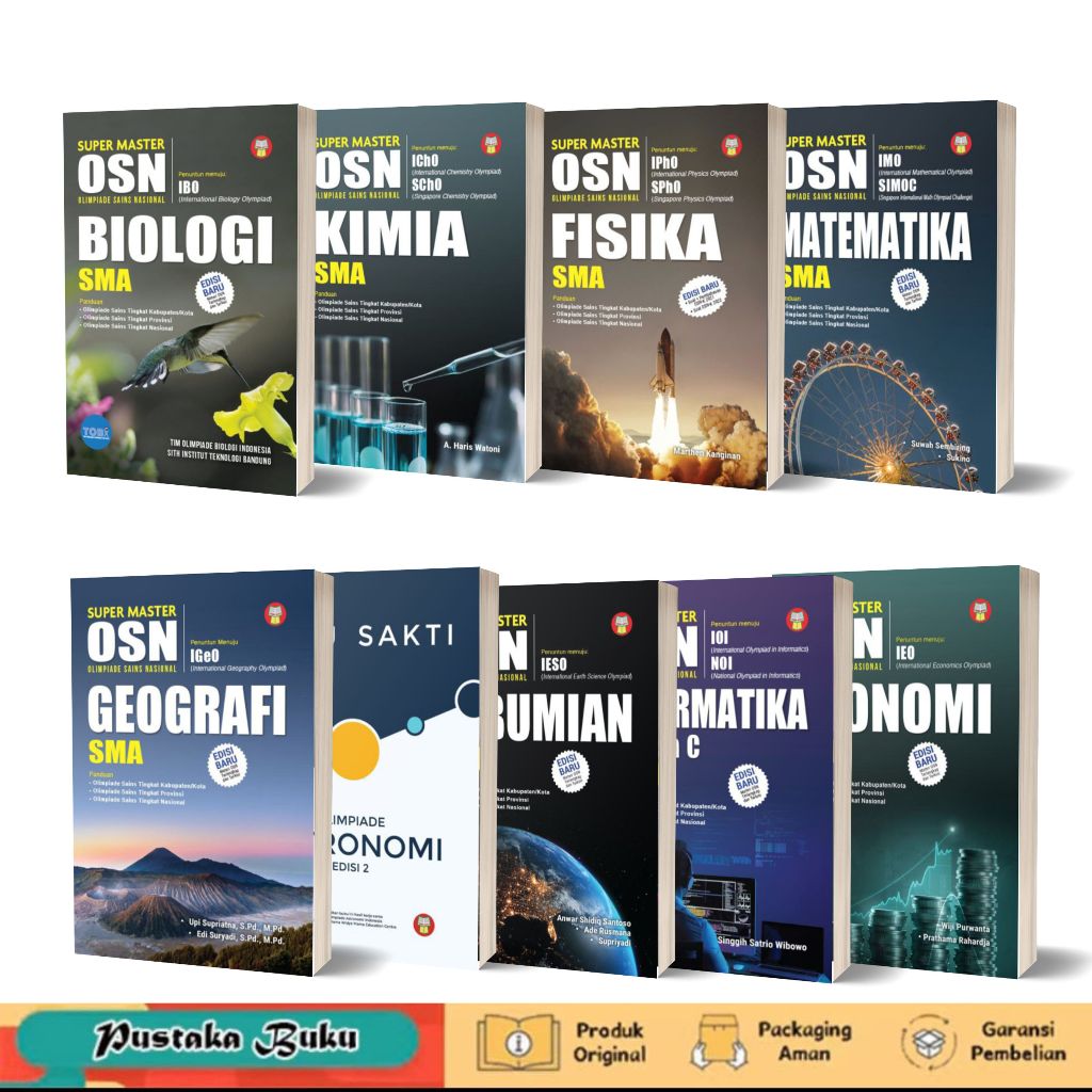 Buku OSN/KSN Matematika/Fisika/Kimia/Biologi/Ekonomi/Geografi/Informatika/Kebumian/Astronomi SMA
