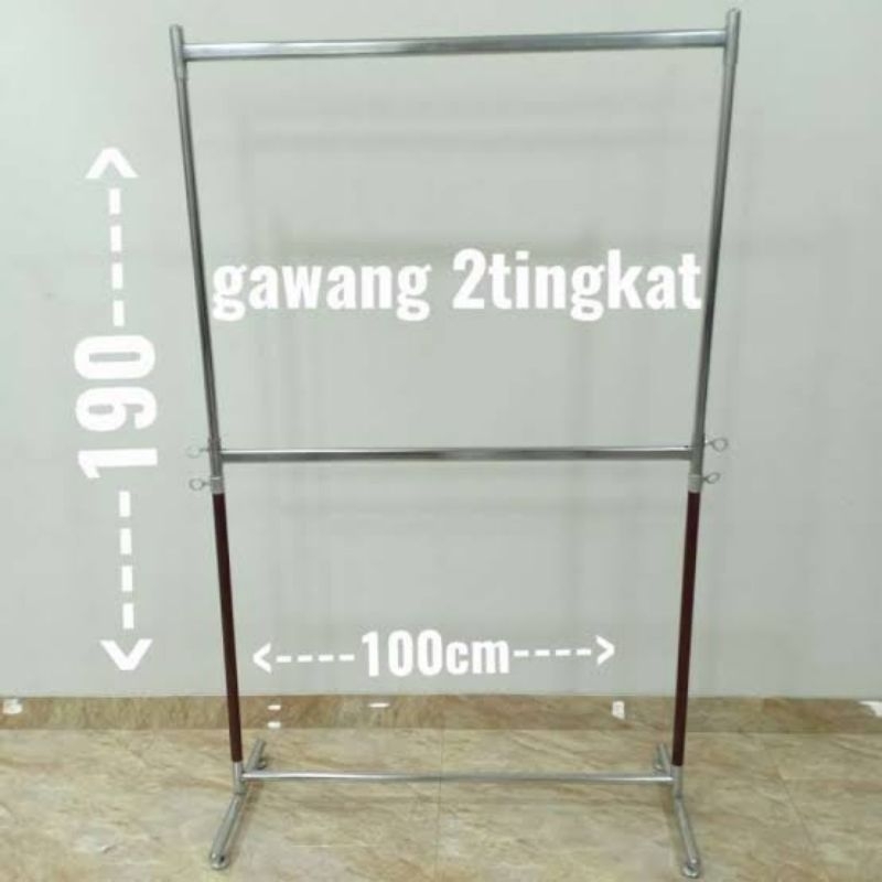 Gawang 2 Tingkat - Gawang Gantungan Baju Besi