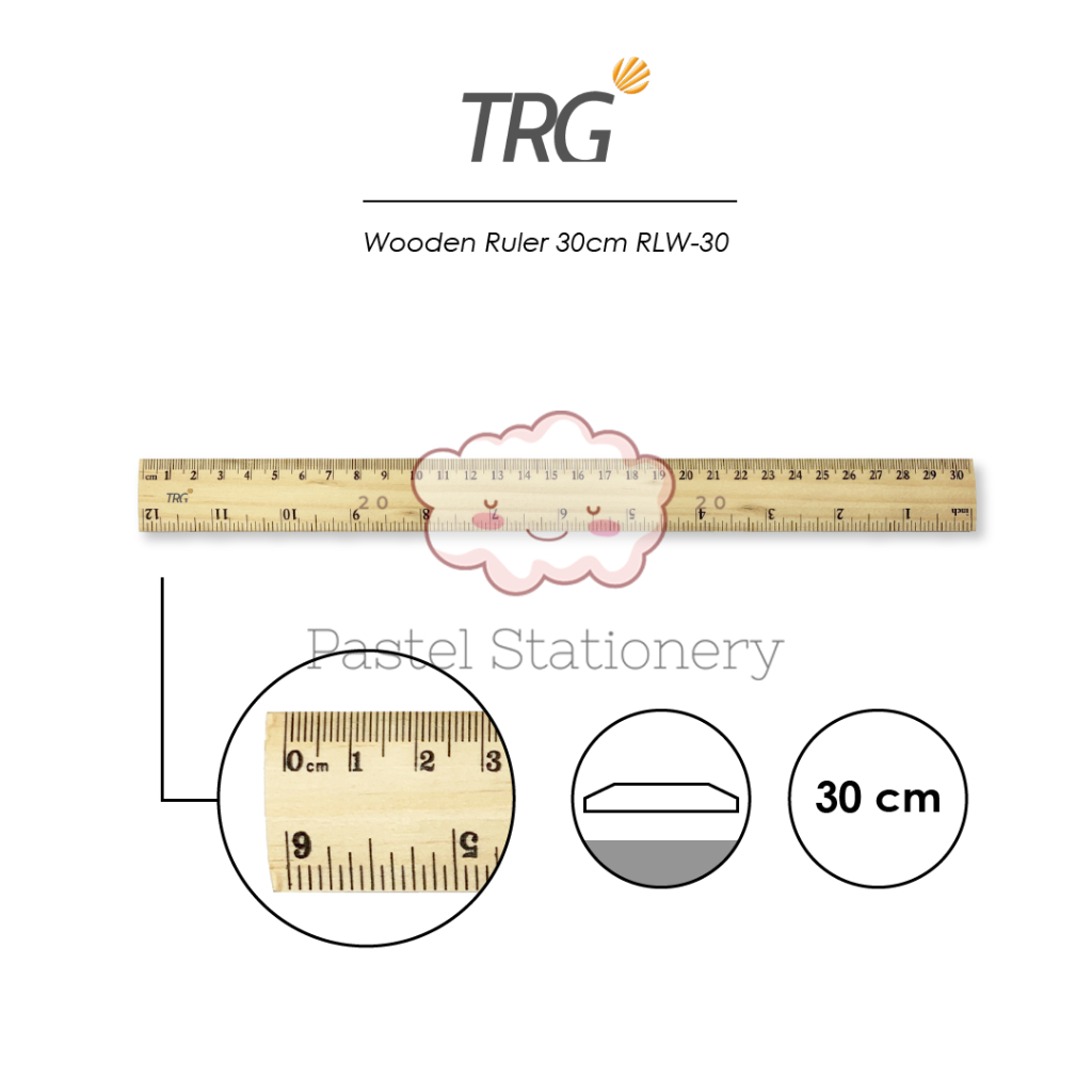 

TRG Wooden Ruler 30 cm RLW-30 - Penggaris Mistar Kayu 30cm TRG