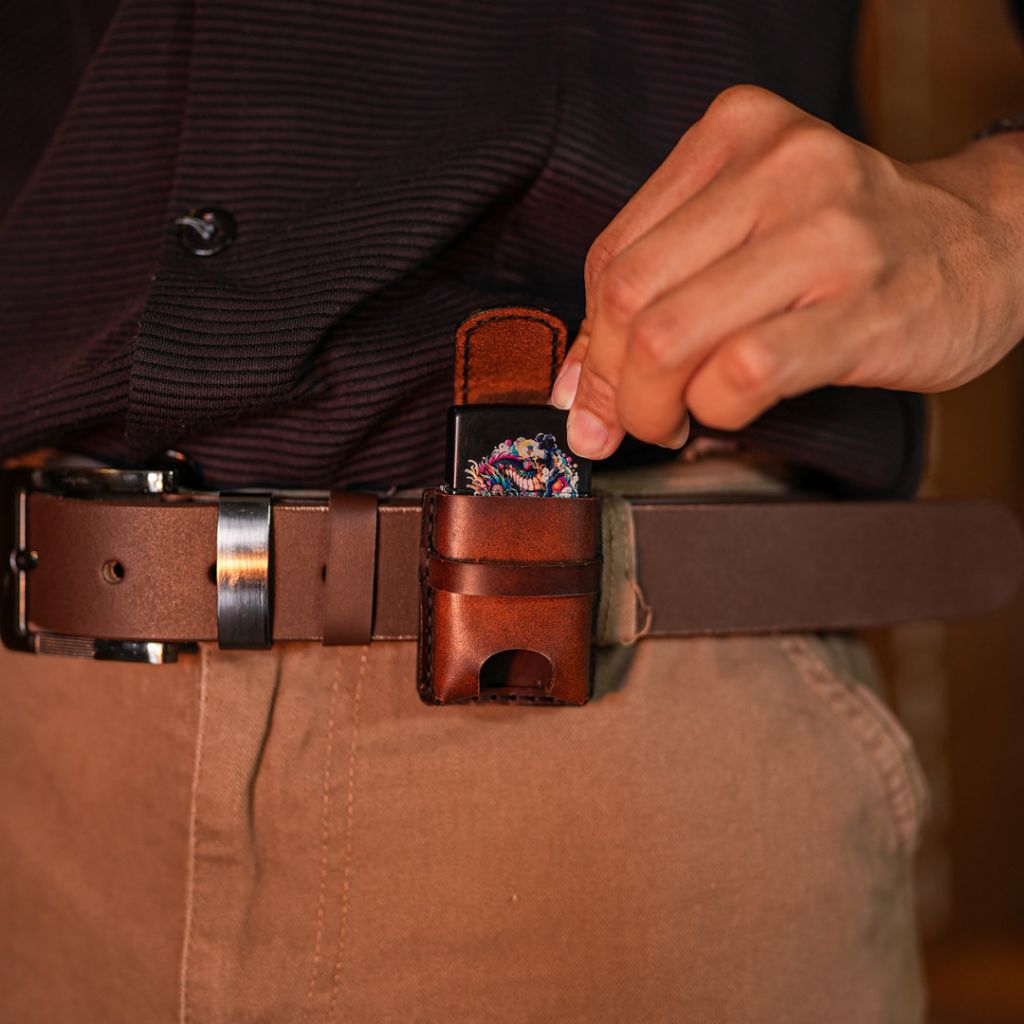 Apgred - Sarung Zippo Kulit Asli Bisa Custom Grafir | Zippo Lighter Case | Case Korek Api