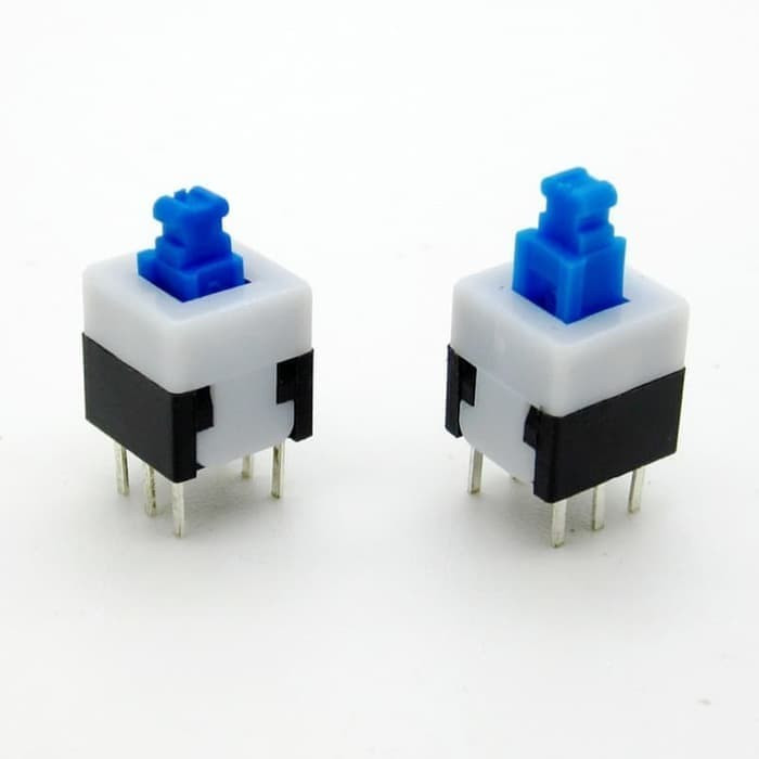 Switch Button self Locking 8x8mm Tombol Momentary Saklar DPDT 2Row
