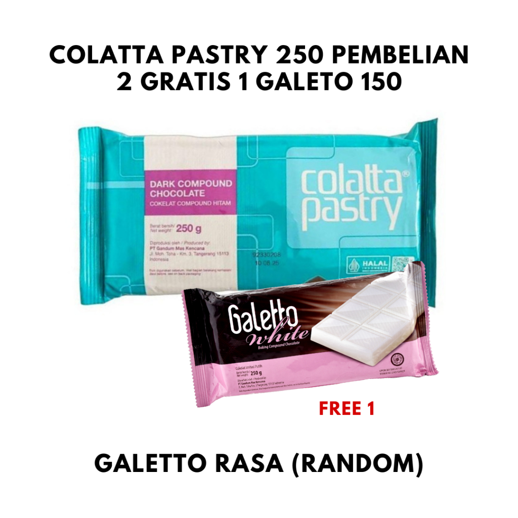 

BONUS GALETTO SETIAP PEMBELIAN 2BH COLATTA PASTRY 250GR