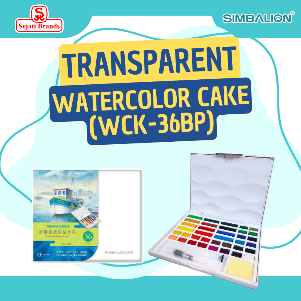 

SIMBALION Transparant Water Color Cake – 36 Colors
