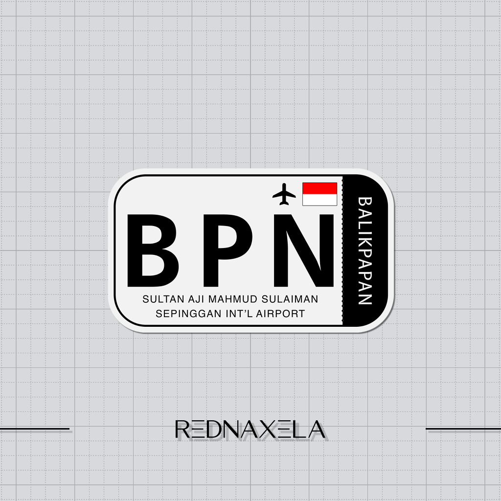 

Stiker Vinyl Sultan Aji Mahmud Sulaiman Sepinggan Int'l Airport Code BPN Sign Sticker