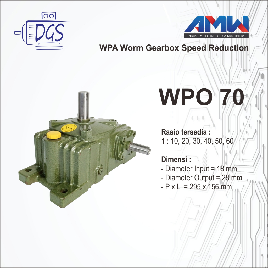 AMW WPO 70 Worm Gearbox Speed Reducer