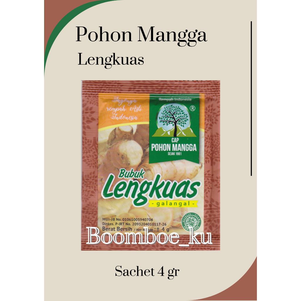 

Pohon Mangga Lengkuas Bubuk 4Gr