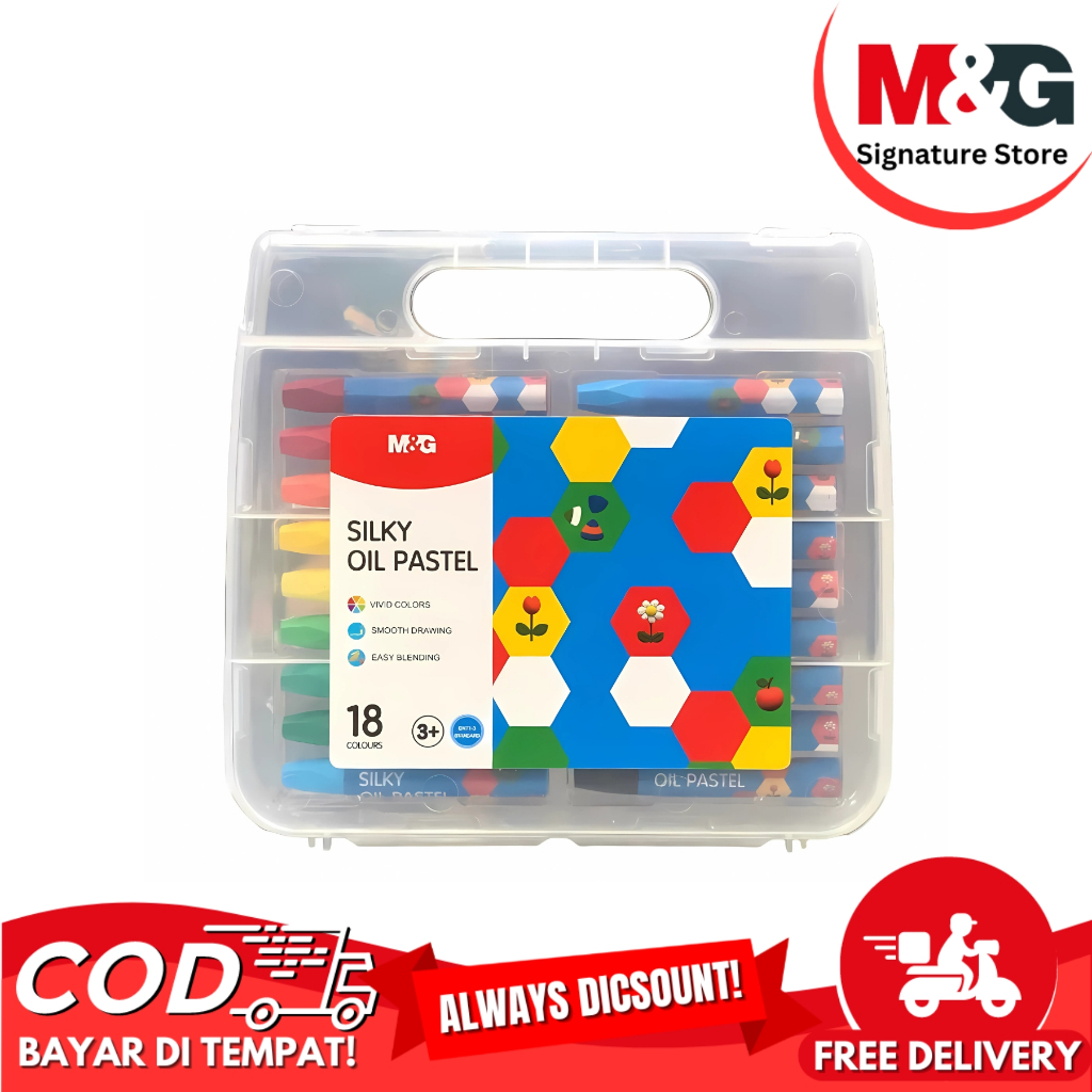 

Krayon Minyak Silky Oil Pastel M&G 18 Colours #AGM900J9 Isi 18 Warna
