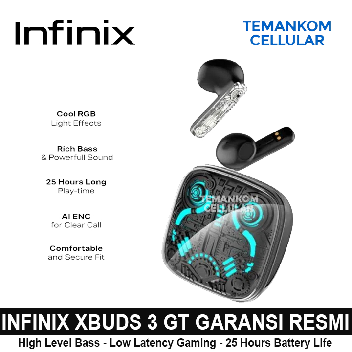 TWS Infinix X BUDS 3 GT Headset Bluetooth GAMING Earphone Wireless baru Garansi RESMI