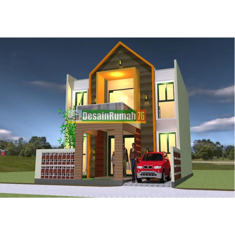 Desain rumah tropis 2 lantai, ukuran 9x15, 6 kamar tidur, trend rumah 2024, paket desain rumah, ruma