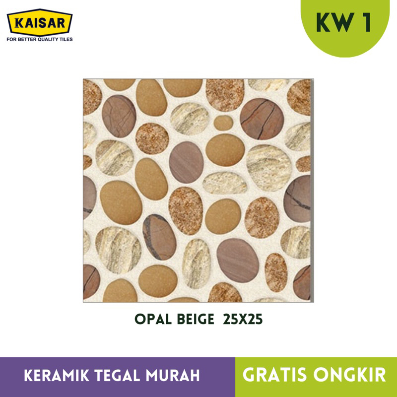 Keramik Kamar Mandi motif batu 25x25 Opal Series Kaisar