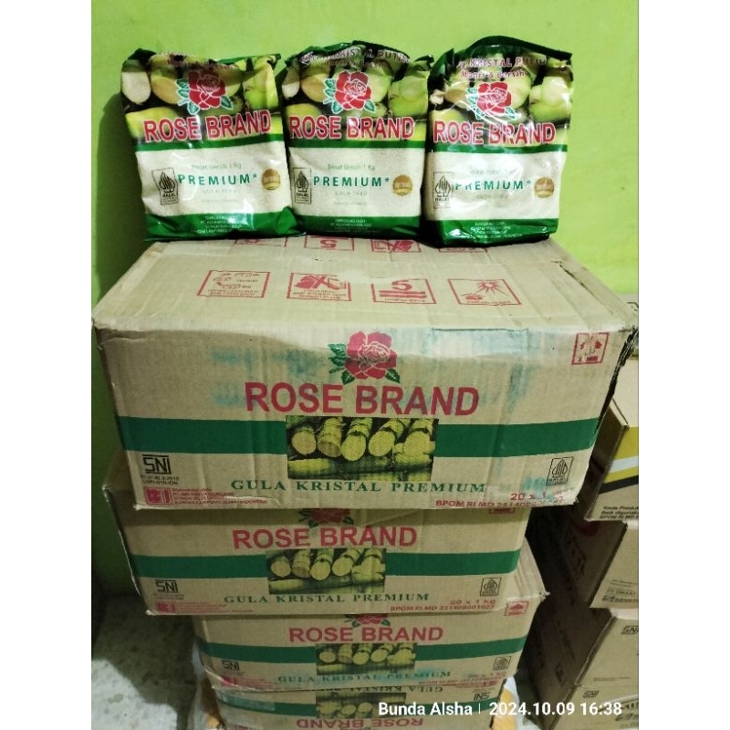 Gula RoseBrand Hijau 1 kg/ 1 Dus isi 20 Kg